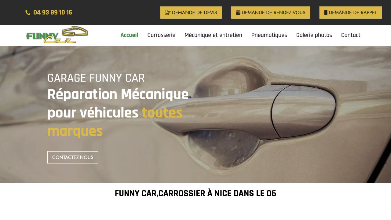 Capture du site de Funny Car