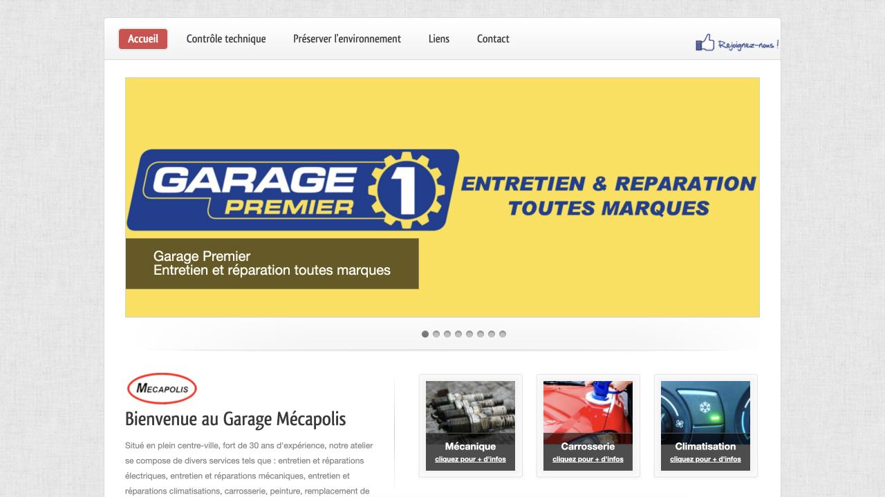 Capture du site de Garage Mécapolis