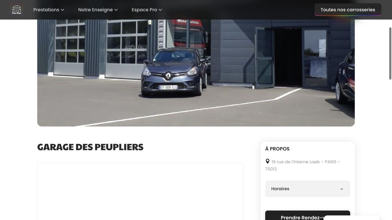Capture du site de Garage des Peupliers