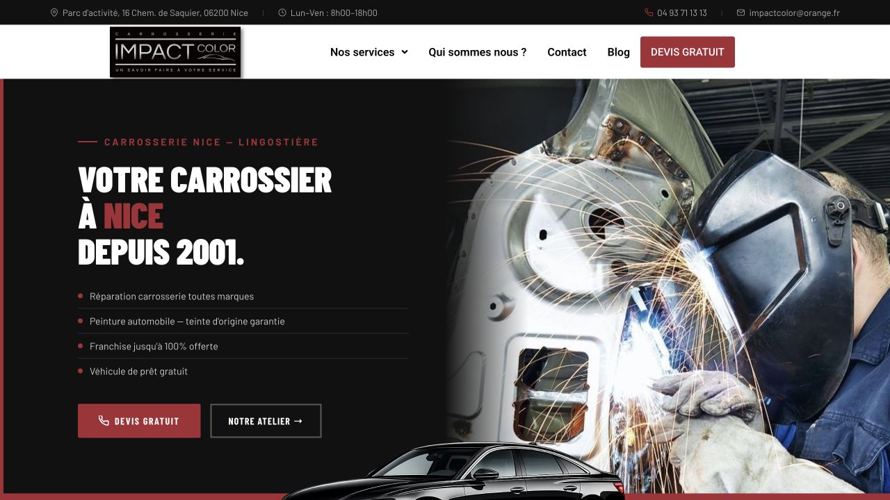 Capture du site de Impact Color