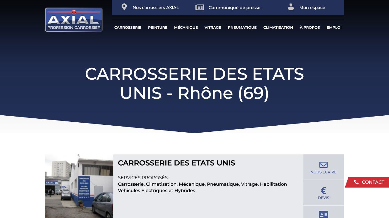 Capture du site de Carrosserie des États-Unis