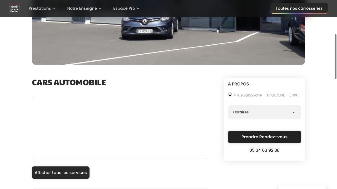 Capture du site de CARS Automobile