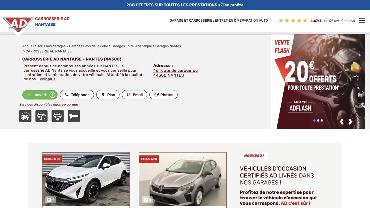 Capture du site de Carrosserie Nantaise — BNCCP