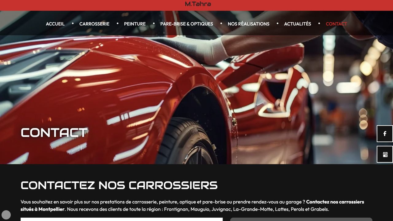 Capture du site de Carrosserie Eureka