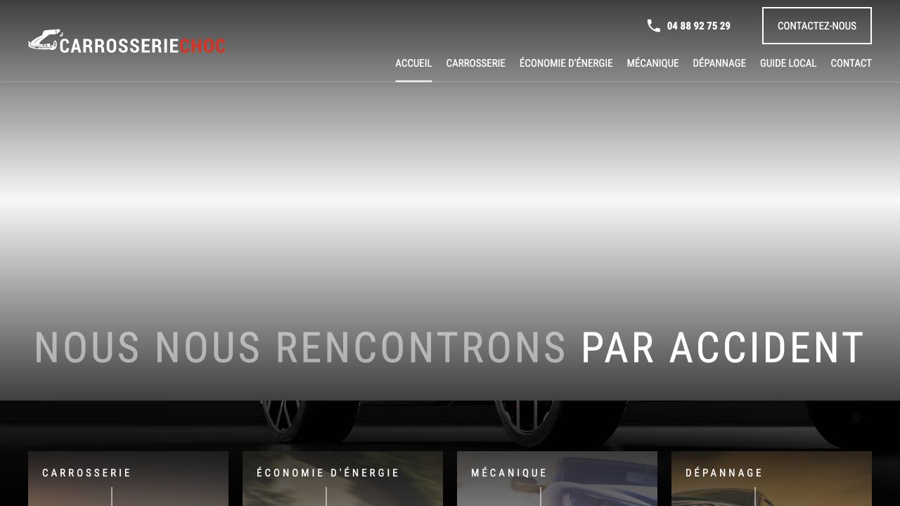 Capture du site de Carrosserie Choc Maolet