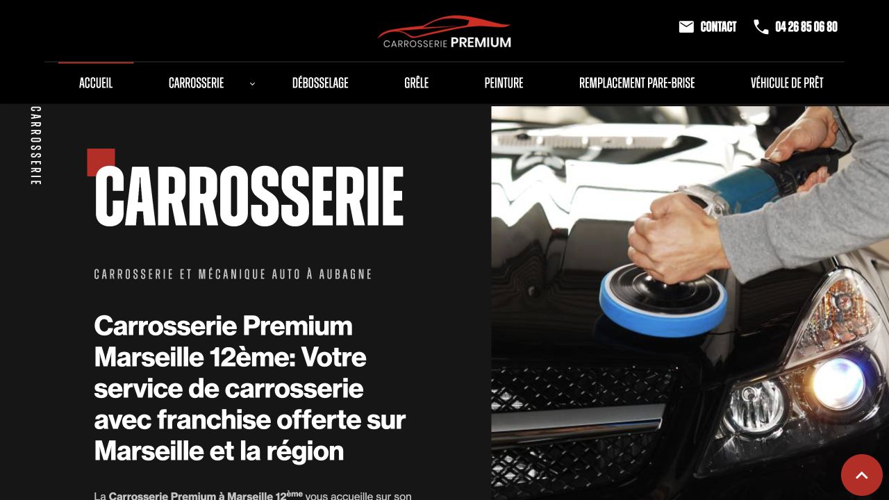 Capture du site de Carrosserie Premium