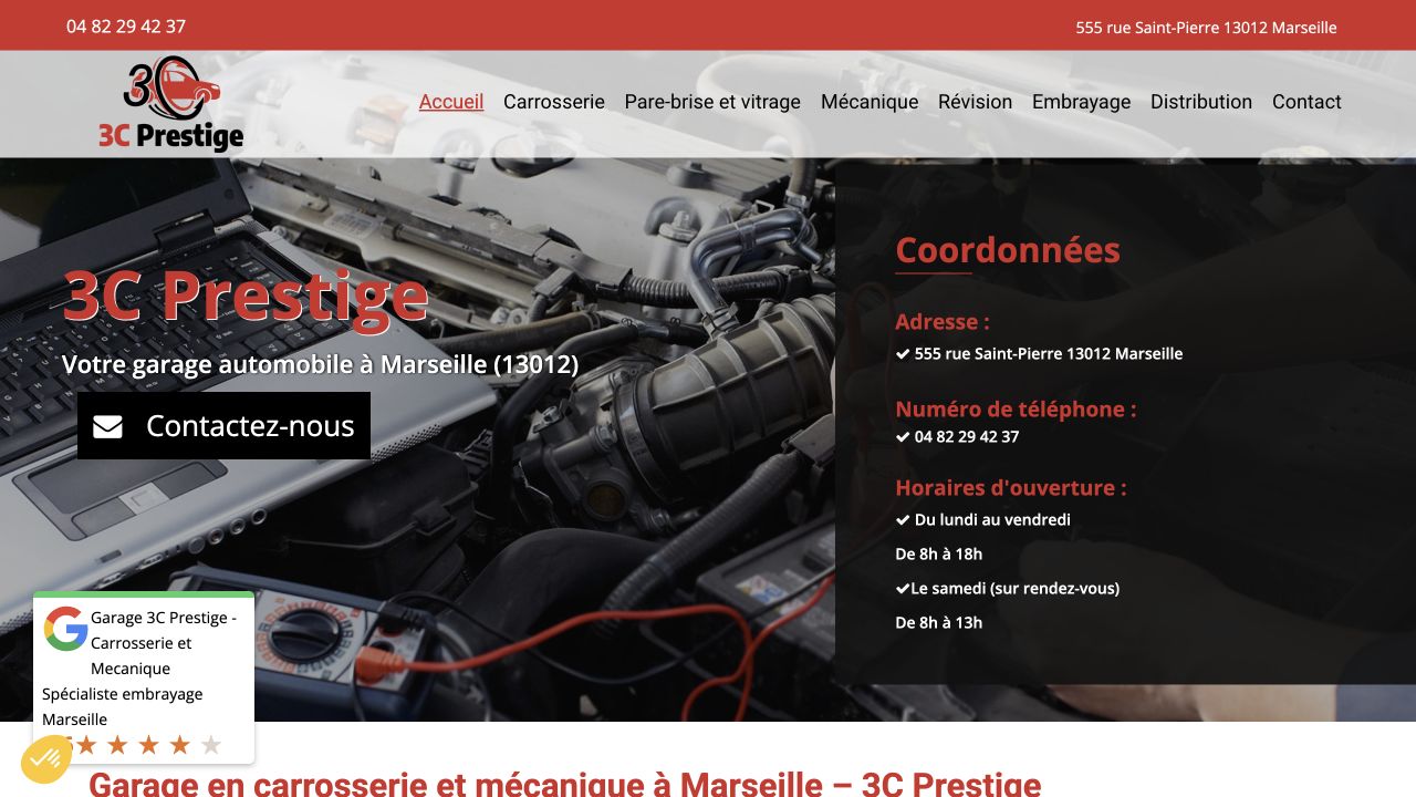 Capture du site de 3C Prestige
