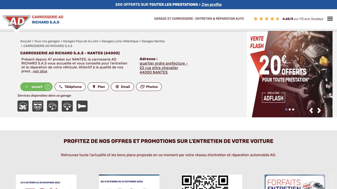 Capture du site de Carrosserie Richard