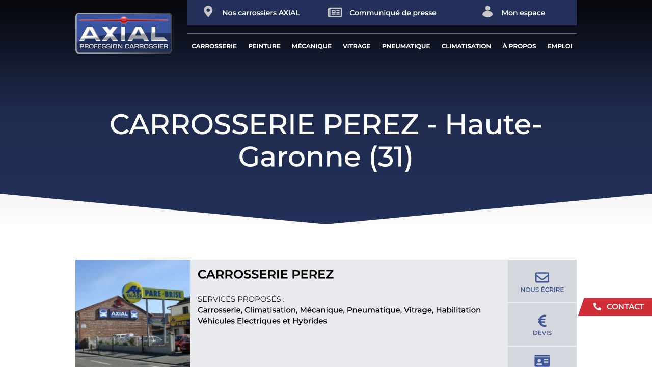 Capture du site de Carrosserie Perez